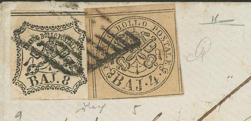 Italiaanse oude staten - Pauselijke Staat 1857 - Dubbele tas, Postzegels en Munten, Postzegels | Europa | Italië