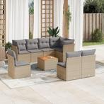 vidaXL 9-delige Loungeset met kussens poly rattan gemengd, Tuin en Terras, Verzenden, Nieuw, Rotan, Loungeset