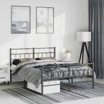 vidaXL Bedframe met hoofd- en voeteneinde metaal zwart, Huis en Inrichting, Slaapkamer | Bedden, Verzenden, Zwart, Overige maten
