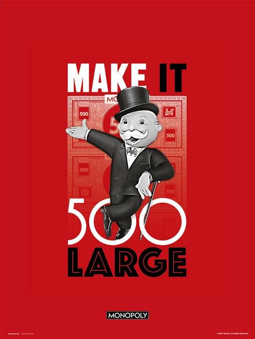 Kunstdruk Monopoly Make It 500 Large 30x40cm, Huis en Inrichting, Woonaccessoires | Schilderijen, Tekeningen en Foto's, Nieuw