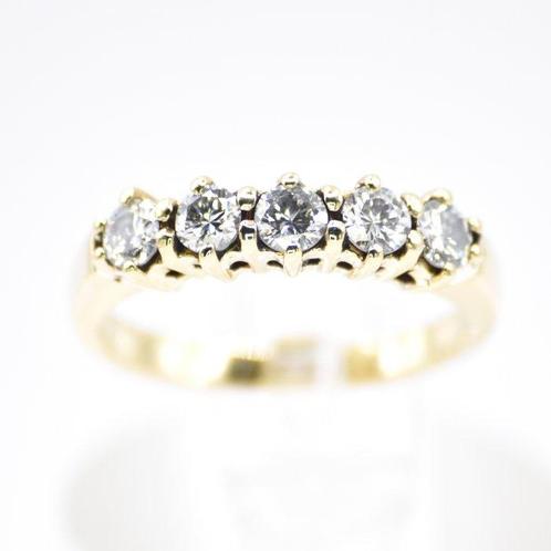 Ring - 18 karaat Geel goud - 0.72ct. tw. Diamant, Sieraden, Tassen en Uiterlijk, Ringen