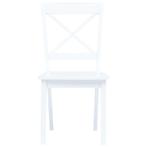 Eetkamerstoelen 2 st massief rubberwood wit ( Poef) ( Poef), Huis en Inrichting, Stoelen, Verzenden, Nieuw