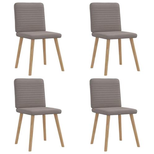 vidaXL Eetkamerstoelen 4 st draaibaar stof taupe, Huis en Inrichting, Stoelen, Nieuw, Verzenden