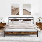 vidaXL Bedframe zonder matras hout gerookt eikenkleurig, Huis en Inrichting, Slaapkamer | Bedden, Bruin, Verzenden, 200 cm, 160 cm