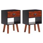 vidaXL Nachtkastjes 2 st 40x30x57 cm massief acaciahout, Huis en Inrichting, Minder dan 45 cm, Verzenden, Nieuw, 55 tot 70 cm
