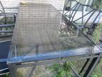 zgan grote metalen tuintafel + 6 stoelen, Ophalen, Zo goed als nieuw, Metaal