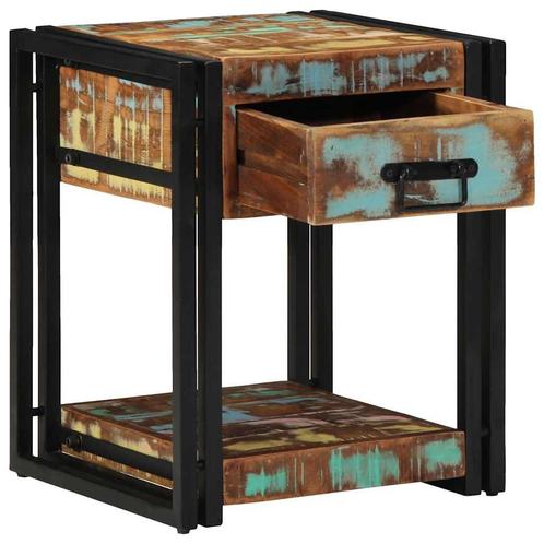 vidaXL Nachtkastje Multikleur 40 x 40 x 50 cm massief, Huis en Inrichting, Slaapkamer | Nachtkastjes, Nieuw, Minder dan 45 cm