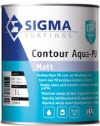 SIGMA Contour Aqua PU Matt - Ral 9005 - 1 liter - vergeli..., Overige kleuren, Nieuw, Ophalen of Verzenden, Lak