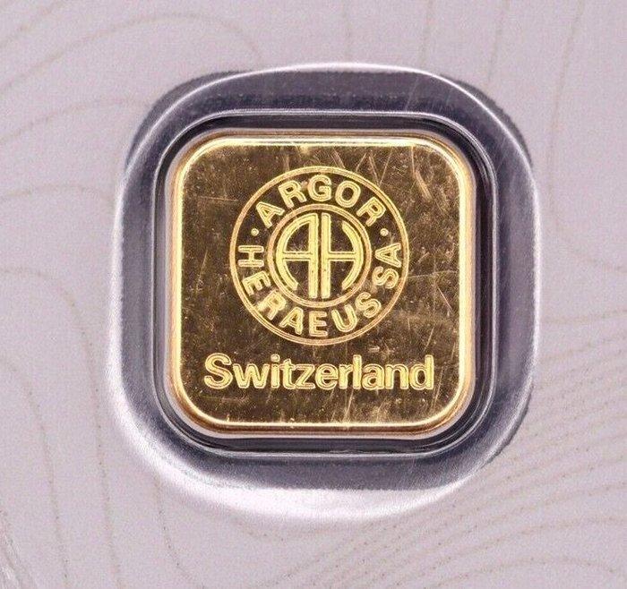 1 gram - Goud .999 - Argor-Heraeus, Switzerland - Verzegeld, Postzegels en Munten, Edelmetalen en Baren