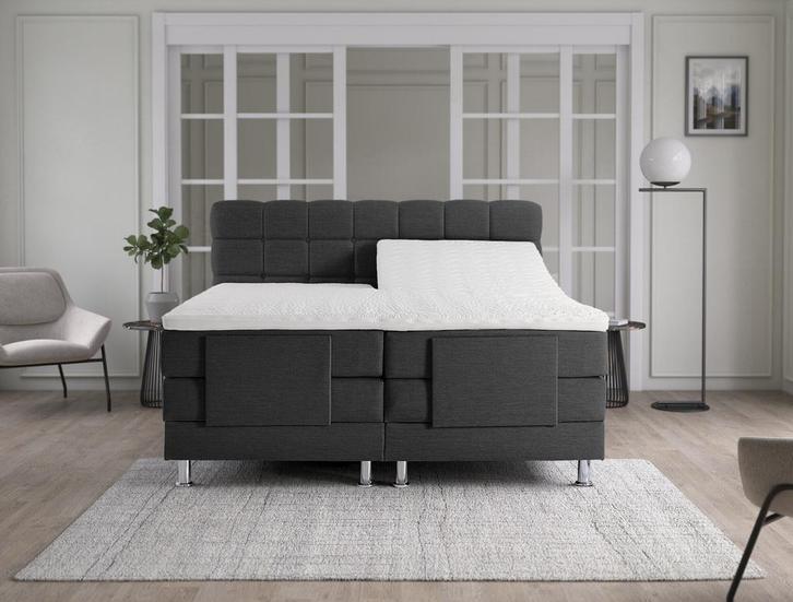 Elektrische Boxspring Arizona - Antraciet 180 x 210 cm, Huis en Inrichting, Slaapkamer | Boxsprings, 210 cm, Overige kleuren, 180 cm