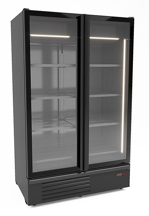 Vrieskast 2 Glasdeuren Zwart 1230 liter, Zakelijke goederen, Horeca | Keukenapparatuur, Koelen en Vriezen, Verzenden