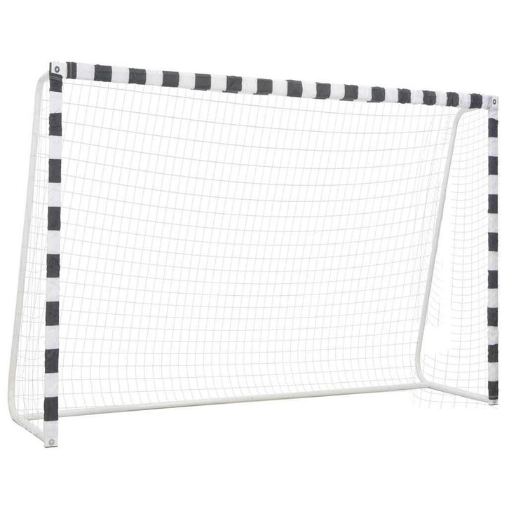 vidaXL Voetbaldoel 300x200x90 cm metaal zwart en wit, Sport en Fitness, Voetbal, Nieuw, Verzenden