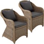 2 luxe wicker fauteuils met kussens - natuur, Verzenden, Nieuw