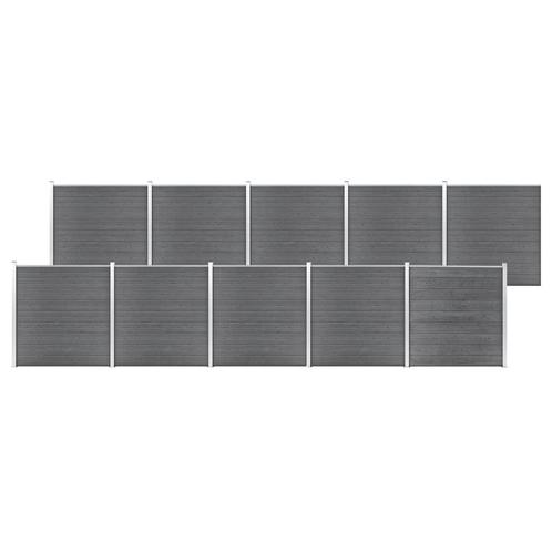 vidaXL Schutting 1737x186 cm HKC grijs, Tuin en Terras, Schuttingen, Nieuw, Kunststof, 1 tot 2 meter, Verzenden