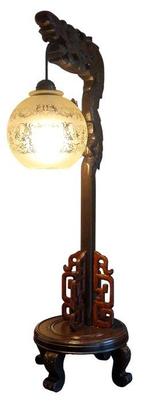 Lamp - Mahonie of Rozenhout - Chinese draak, Antiek en Kunst