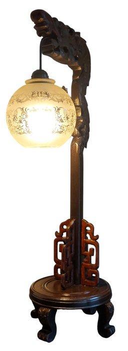 Lamp - Mahonie of Rozenhout - Chinese draak, Antiek en Kunst, Kunst | Designobjecten