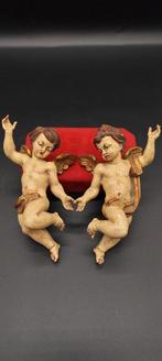 sculptuur, Coppia di Angeli Barocchi - 21.5 cm - Polychroom, Antiek en Kunst