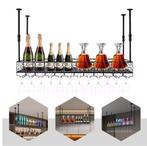 Plafond Wijnrek met Glashouder – Verstelbaar Opslagrek, Huis en Inrichting, Kasten | Wandmeubels, Verzenden, Nieuw