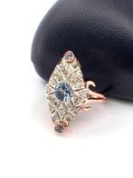 Zonder minimumprijs - Ring - 9 kt. Roségoud, Zilver Topaas -, Sieraden, Tassen en Uiterlijk, Ringen, Nieuw