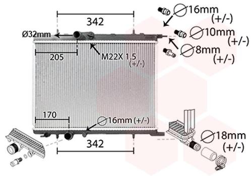 RADIATOR VOOR CITROEN BERLINGO 7_ 2008-2012 133065, Auto-onderdelen, Airco en Verwarming, Nieuw, Ophalen of Verzenden