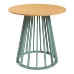 Eettafel Lensuu rond eikenkleurig en pastelgroen 80x76 cm [e, Huis en Inrichting, Verzenden, Nieuw