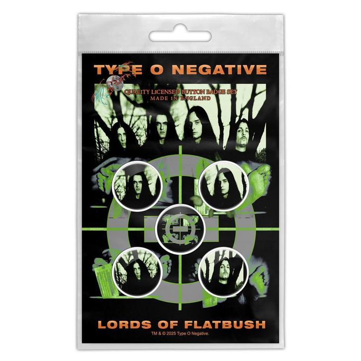Type O Negative Lords of Flatbush Button 5-pack off. merch., Verzamelen, Muziek, Artiesten en Beroemdheden, Kleding, Nieuw, Ophalen of Verzenden