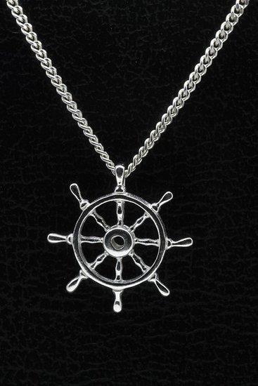 Zilveren Stuurrad ketting hanger - groot, Sieraden, Tassen en Uiterlijk, Kettinghangers, Verzenden