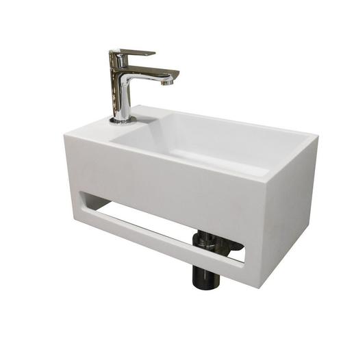 Fontein Boss & Wessing Solid Surface met Handdoekrek Mat Wit, Doe-het-zelf en Verbouw, Sanitair, Ophalen of Verzenden