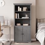 vidaXL Boekenkast BODO 82x40x173 cm massief grenenhout grijs, Verzenden, Nieuw, 50 tot 100 cm, 25 tot 50 cm