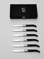 Laguiole - 6x Luxury Steak Knives - Black Ebony Wood - style