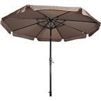 Libra parasol met volant taupe 3 m, Nieuw, Ophalen of Verzenden