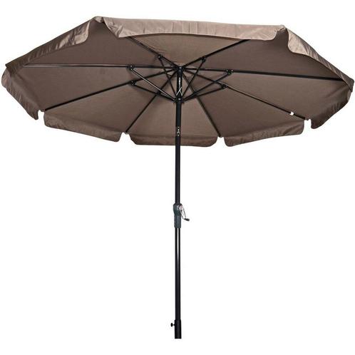Libra parasol met volant taupe 3 m, Huis en Inrichting, Stoelen, Nieuw, Ophalen of Verzenden