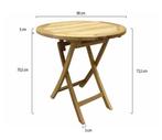 Klaptafel 90 cm rond teak, Tuin en Terras, Ophalen of Verzenden, Nieuw, Teakhout