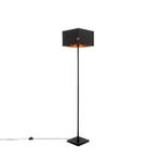 Moderne vloerlamp zwart met goud vierkant - VT 1, Huis en Inrichting, Lampen | Vloerlampen, Nieuw, Overige materialen, Modern