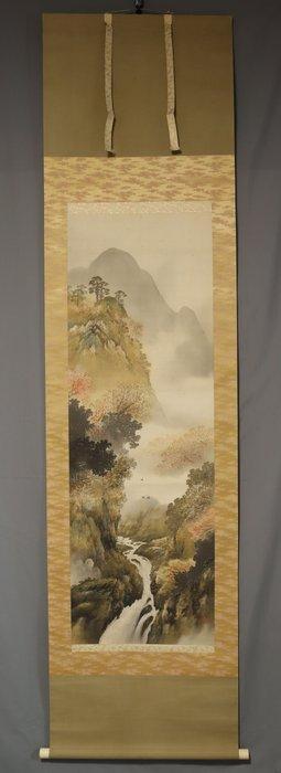 Autumn Landscape with Mountains and Water- With signature, Antiek en Kunst, Antiek | Overige Antiek