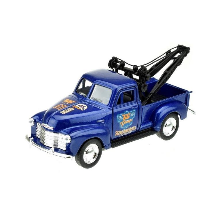 Modelauto Chevrolet oldtimer 1953 stepside tow truck blauw.., Hobby en Vrije tijd, Modelauto's | Overige schalen, Verzenden