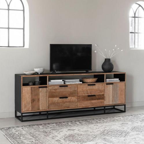 *WOONWINKEL* DTP Home Cosmo Tv-dressoir Teakhout 200 Cm, Huis en Inrichting, Kasten | Televisiemeubels, Nieuw, Verzenden
