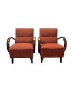 Set van 2 rode relaxstoelen van J. Halabala voor Thonet met