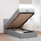 vidaXL Bed met matras 100x200 cm stof lichtgrijs, Huis en Inrichting, 100 cm, Eenpersoons, Verzenden, Nieuw