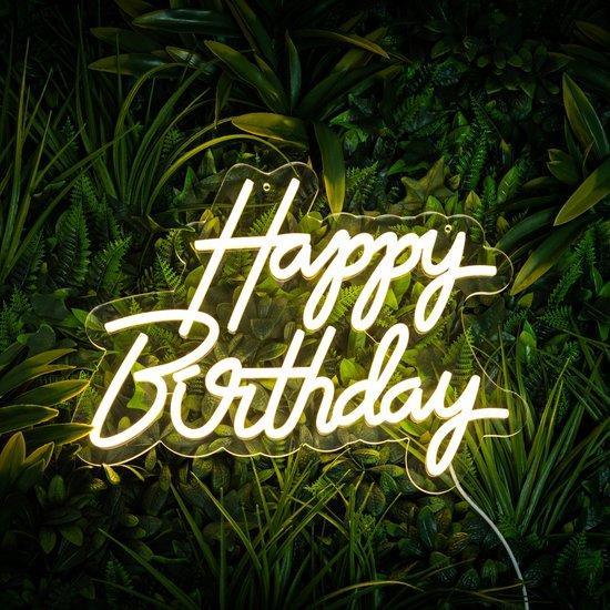 2dekans | Partizzle Happy Birthday Neon Sign – LED, Hobby en Vrije tijd, Feestartikelen, Zo goed als nieuw, Ophalen of Verzenden