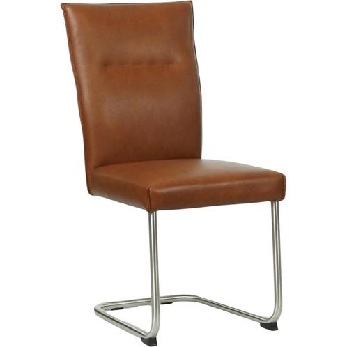 Leren eetkamerstoel Retro - Granada Savannah (cognac) - Sle, Huis en Inrichting, Stoelen, Eén, Overige kleuren, Nieuw, Leer, Ophalen of Verzenden