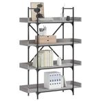 vidaXL Boekenkast 4-laags 100x33x145,5 cm bewerkt hout grijs, Verzenden, Nieuw, Overige houtsoorten