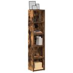 vidaXL CD-kasten 2 st 21x16x93,5 cm bewerkt hout gerookt, Huis en Inrichting, Woonaccessoires | Cd- en Dvd-rekken, Verzenden, Nieuw