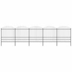 vidaXL Tuinhek met speerpunt staal 892,5x200 cm zwart, Tuin en Terras, Verzenden, Nieuw, IJzer, 2 meter of meer