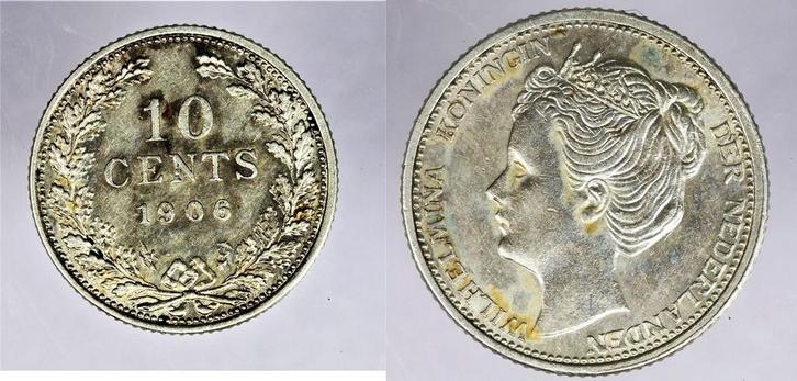 The Netherlands 10 Cent 1906 Sch888, Postzegels en Munten, Munten | Europa | Niet-Euromunten, Verzenden