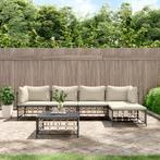 vidaXL 6-delige Loungeset met kussens poly rattan, Verzenden, Nieuw, Rotan, Loungeset