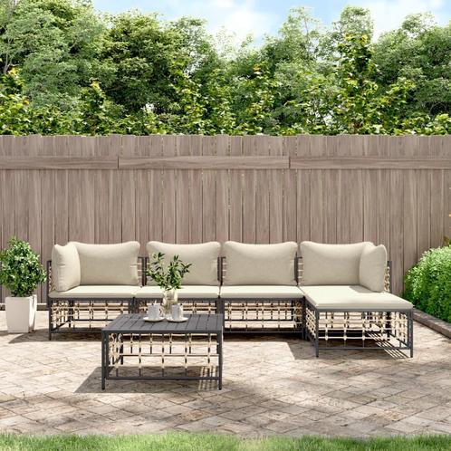 vidaXL 6-delige Loungeset met kussens poly rattan, Tuin en Terras, Tuinsets en Loungesets, Loungeset, Nieuw, Rotan, Verzenden