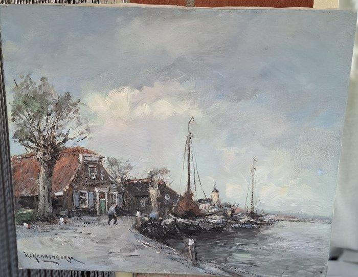 H C Kranenburg 1917-1997 - Boerenschippersleven, Antiek en Kunst, Kunst | Schilderijen | Klassiek