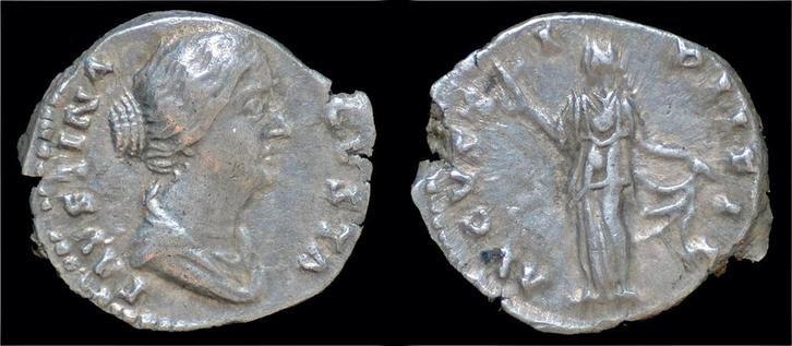 157-161ad Roman Faustina Ii Ar denarius Spes standing lef..., Postzegels en Munten, Munten | Europa | Niet-Euromunten, Verzenden