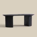 *WOONWINKEL* Ovale Salontafel Zwart Hout, Huis en Inrichting, Tafels | Salontafels, Verzenden, Nieuw